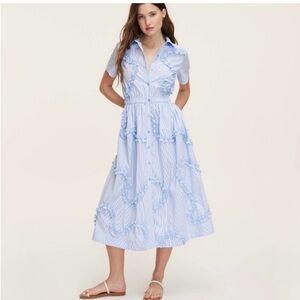 Kate Spade x Target Blue and White Ribbon Shirtdress Size: XS